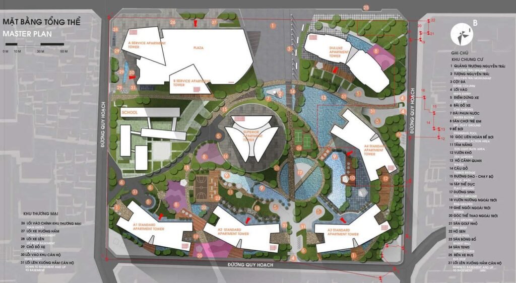 Mặt bằng tổng thể dự án Vinhomes Cao Xà Lá (Vinhomes Galaxy) Nguyễn Trãi Hà Nội – quy hoạch hiện đại, đồng bộ tiện ích và cảnh quan xanh bền vững.