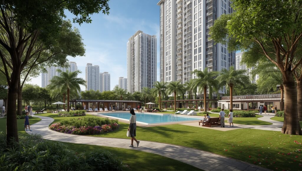 Phối cảnh tổng quan dự án Vinhomes Cao Xà Lá (Vinhomes Galaxy) Nguyễn Trãi với quy hoạch hiện đại, không gian xanh và tổ hợp căn hộ cao cấp tại trung tâm quận Thanh Xuân, Hà Nội.