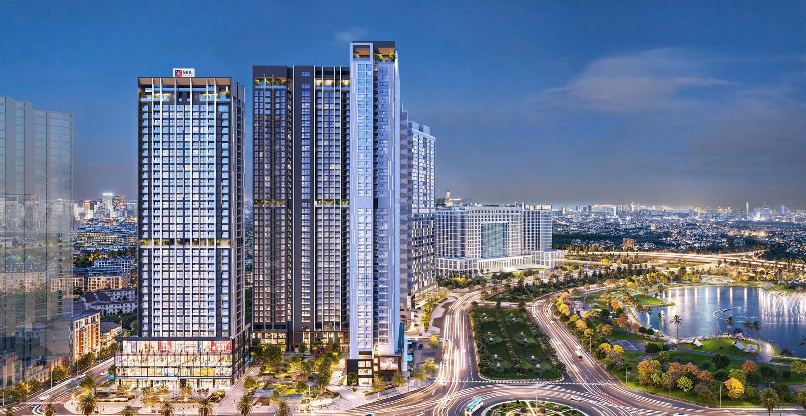 Phối cảnh tổng quan dự án Vinhomes Cao Xà Lá (Vinhomes Galaxy) Nguyễn Trãi tại Thanh Xuân, Hà Nội với kiến trúc hiện đại, quy hoạch đồng bộ và không gian xanh rộng lớn.